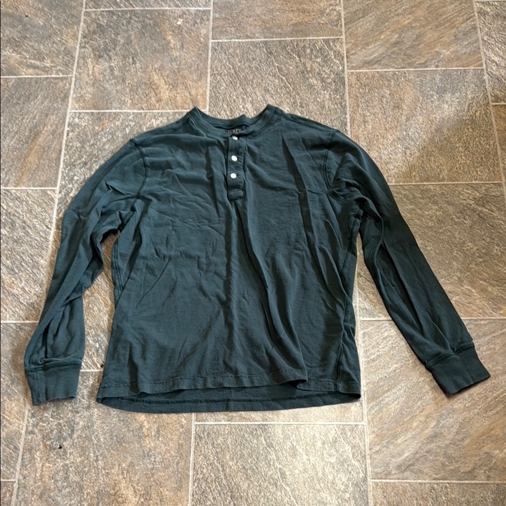 J. Crew Men's Forest Green Long Sleeve Henley